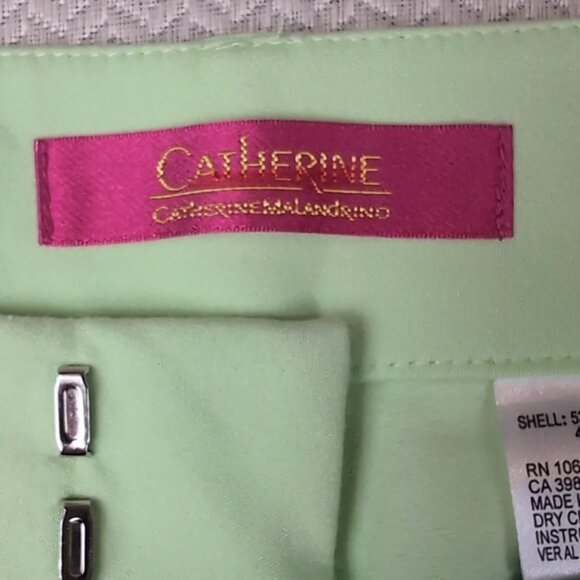 Catherine Malandrino Cropped Trousers Mint Green Slim Leg Stretch Pants - Picture 7 of 10